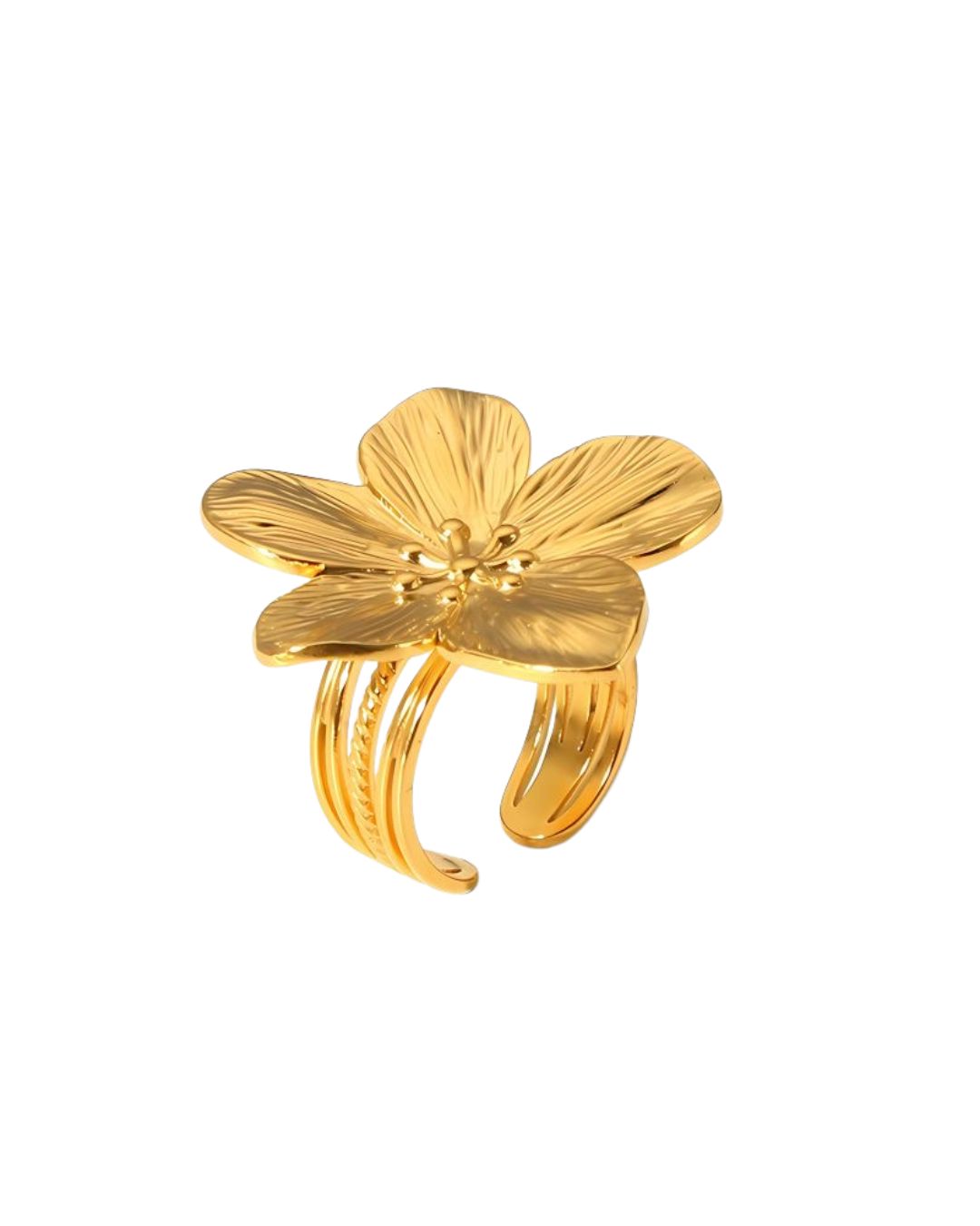 Anillo dorado flor