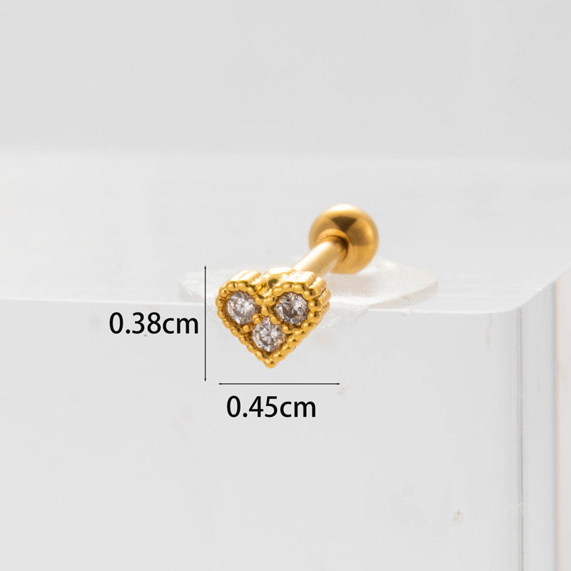 broquel corazón dorado diamantes