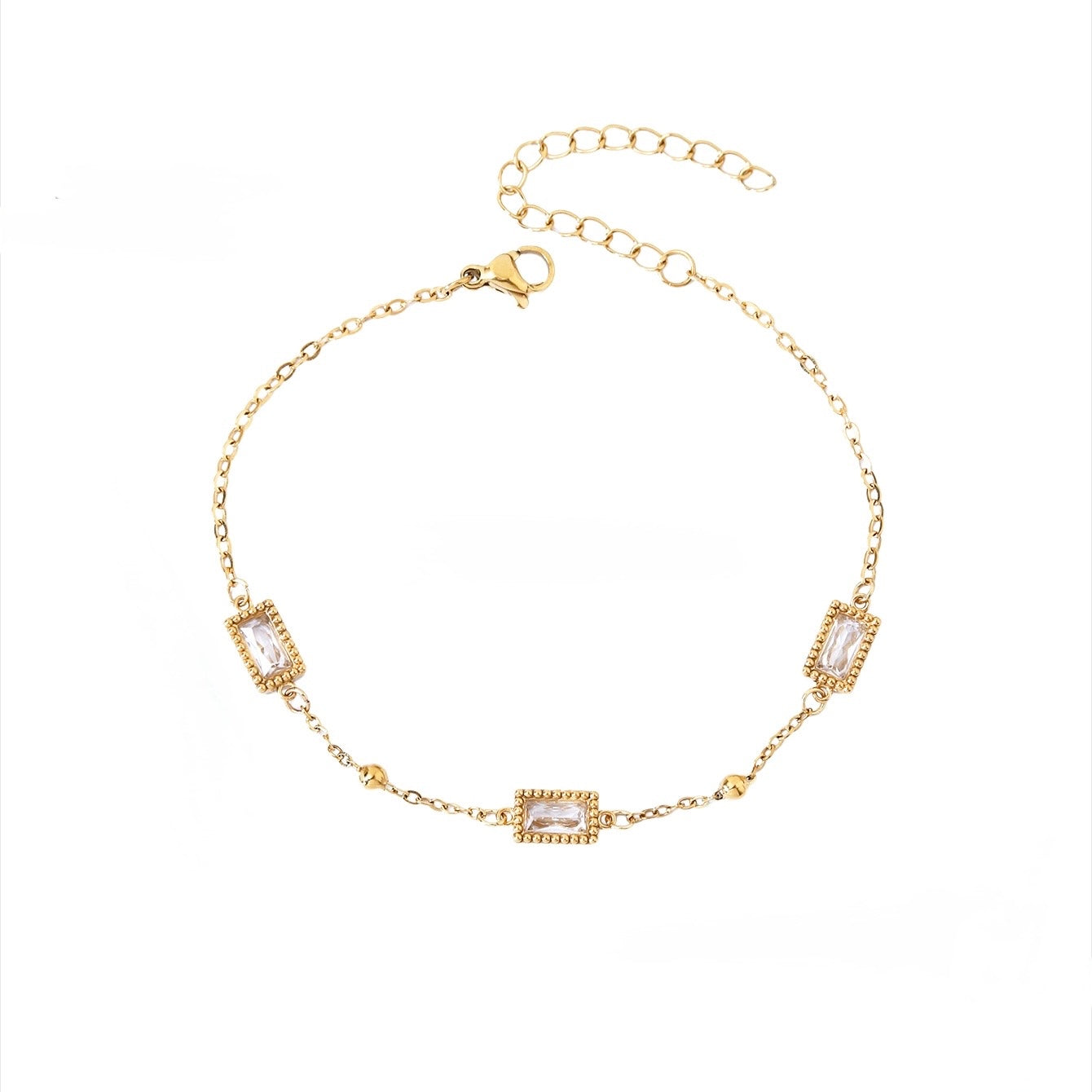 Pulsera con piedras cuadrada