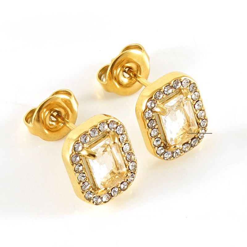 Aretes zirconia cuadrados