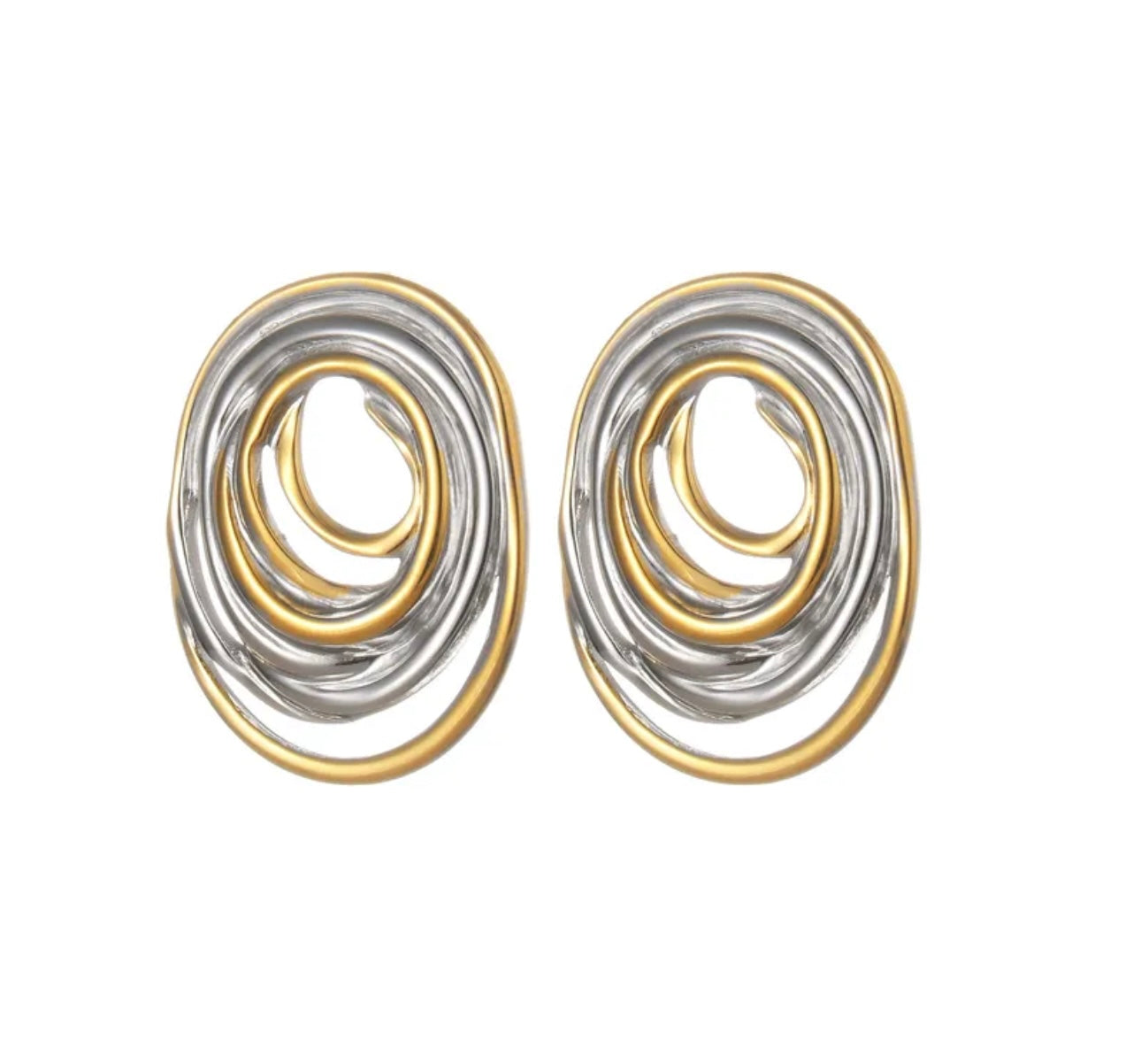 Aretes varios círculos bicolor