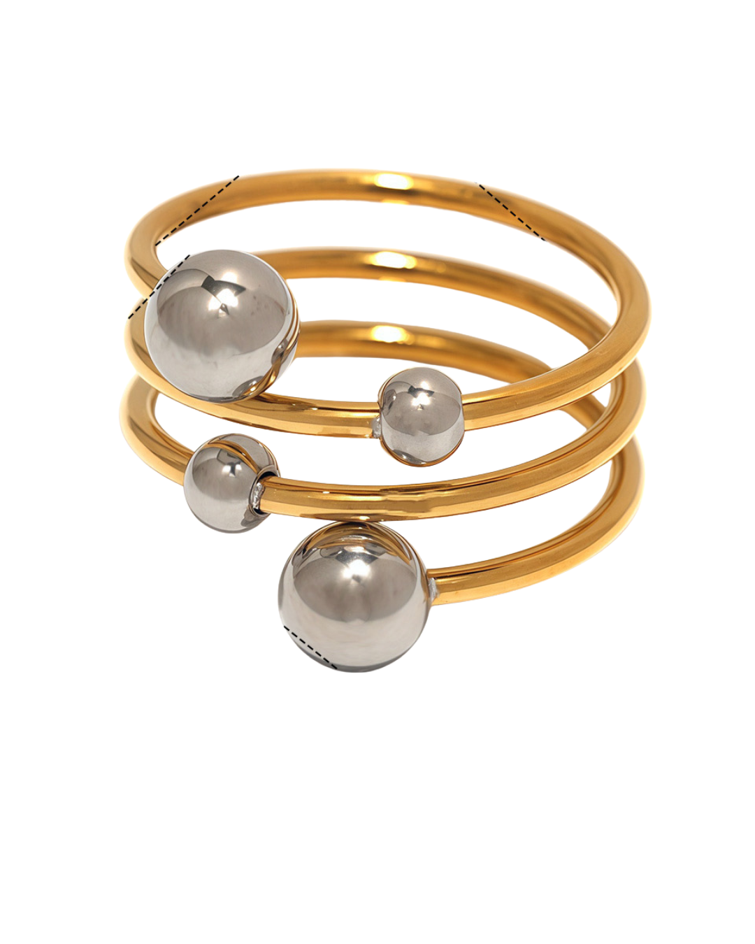 Anillo triple con círculos plateados