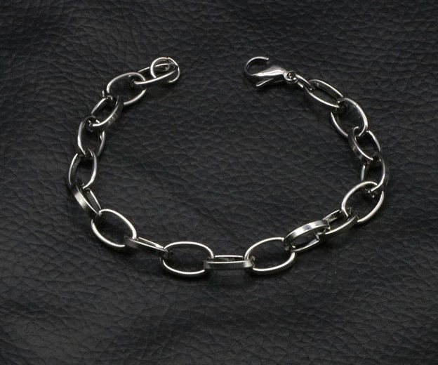 Pulsera con óvalos plateado