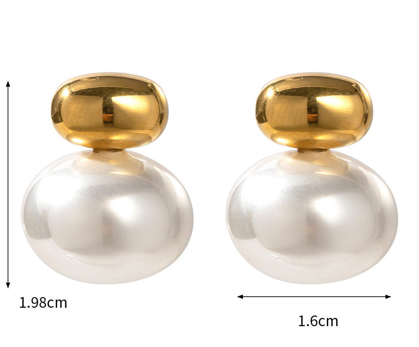 Aretes doble gota con perla