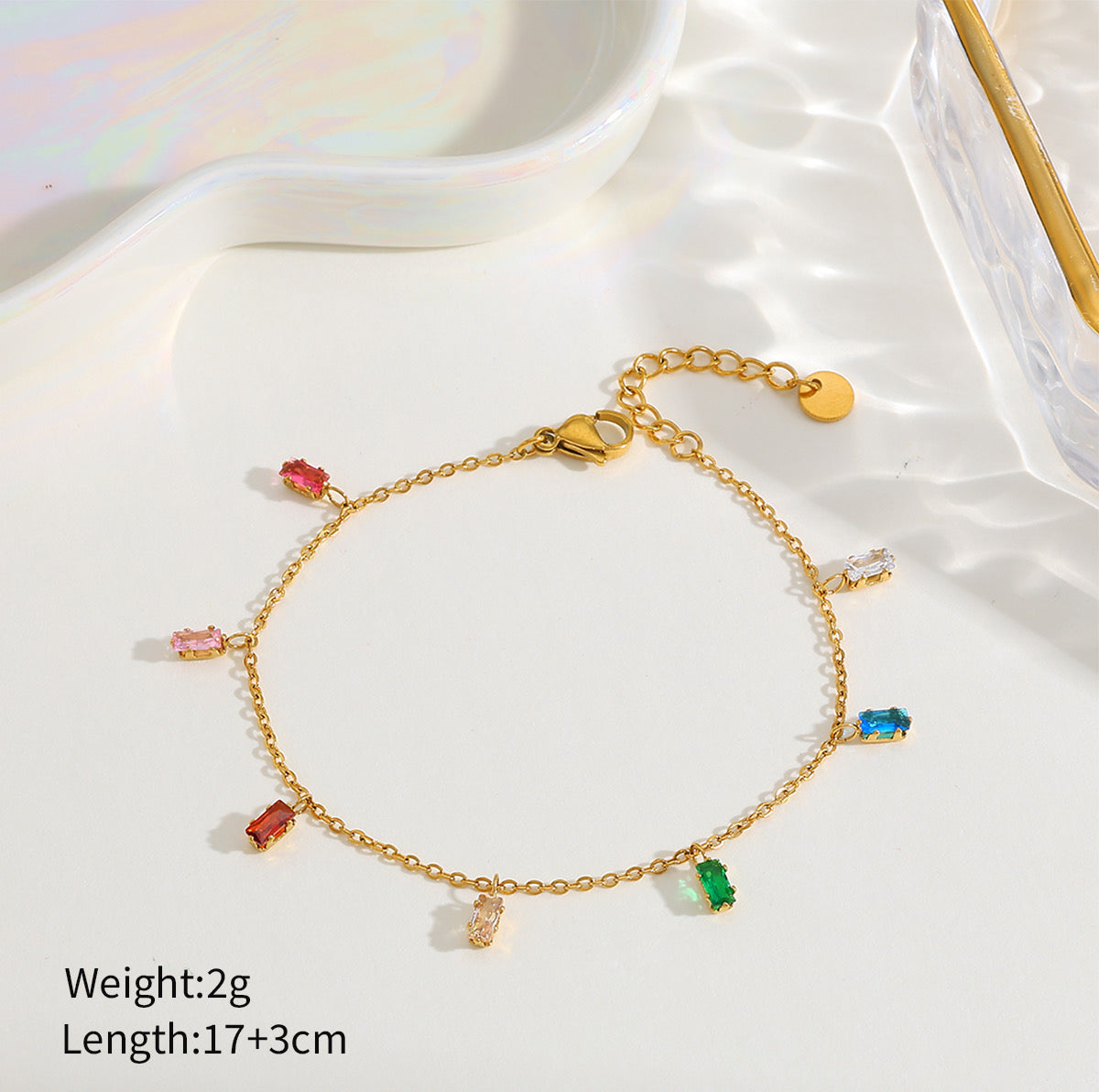 Pulsera con piedras de colores