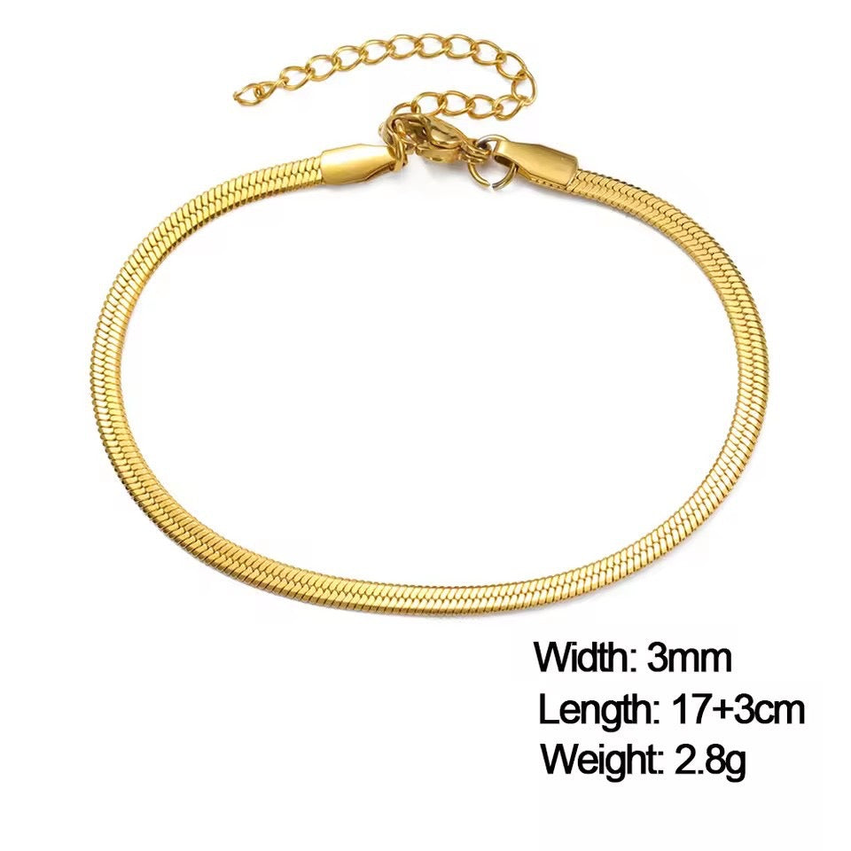 Pulsera lisa dorada