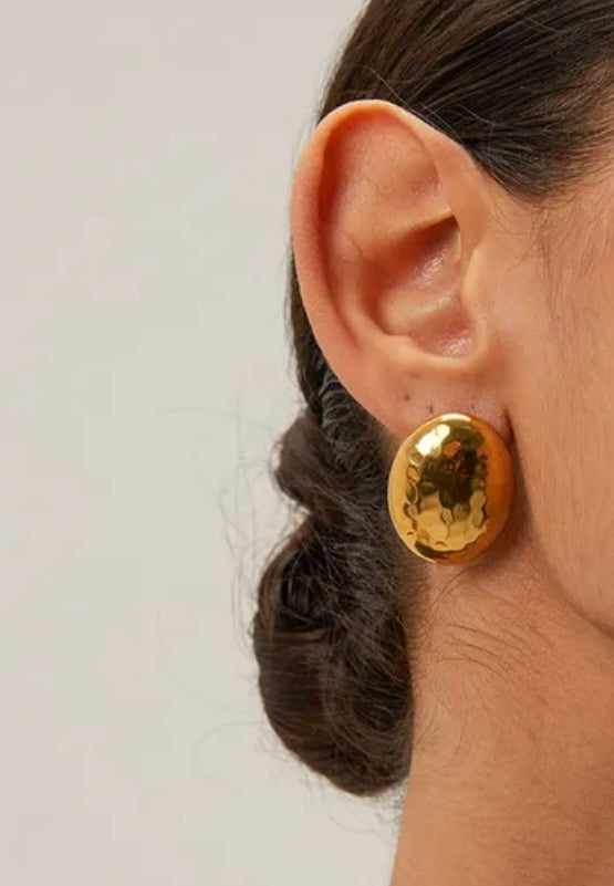 Aretes óvalo dorado