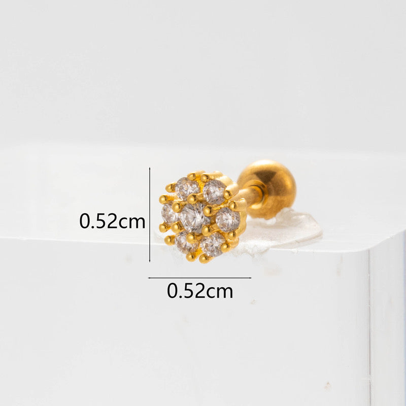broquel flor dorado diamantes