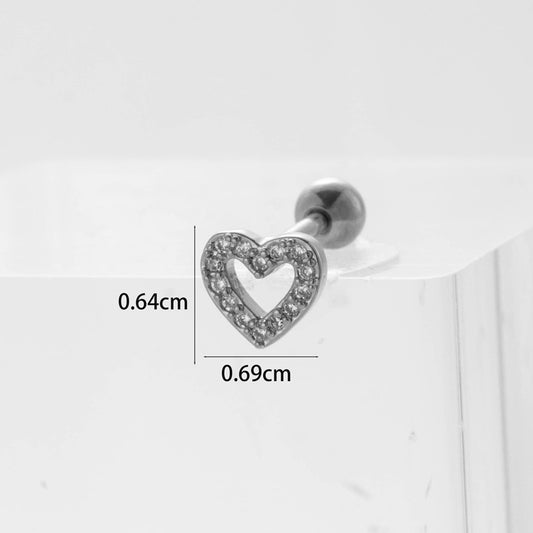 broquel corazón plateado diamantes