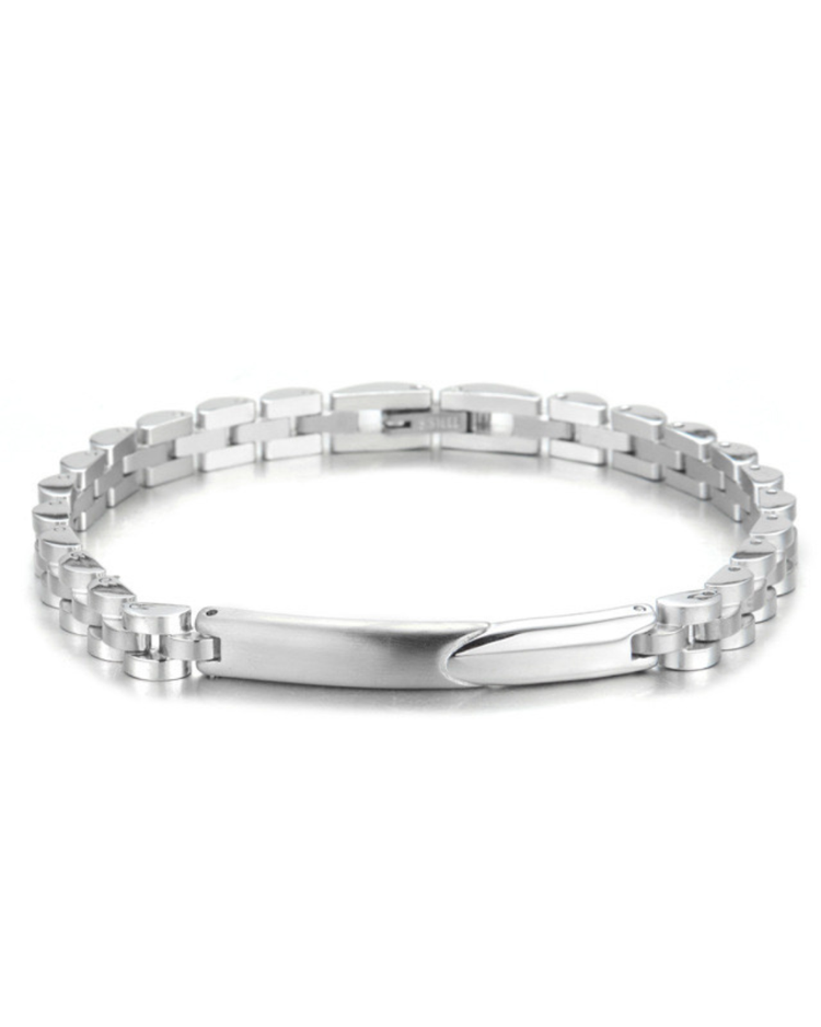 Pulsera plateada gruesa hombre