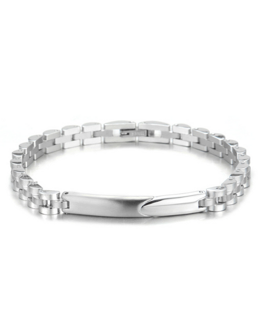 Pulsera plateada gruesa hombre