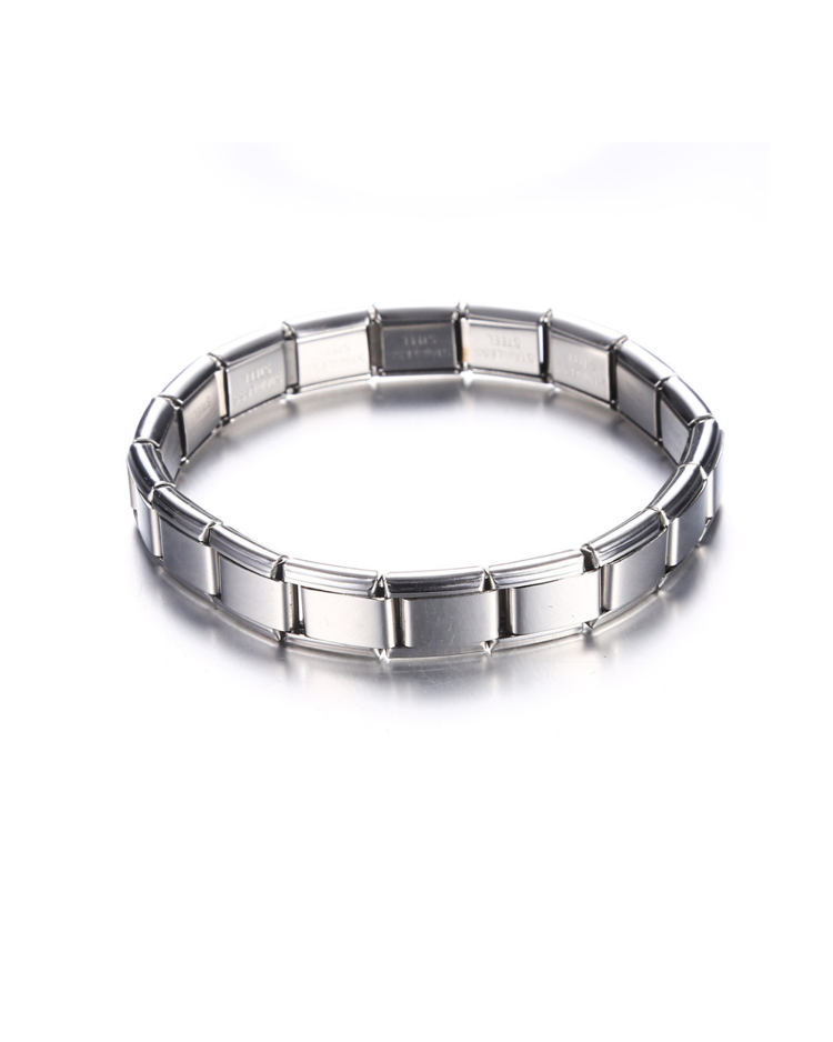 Pulsera tipo italiana plateada