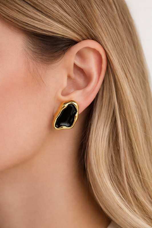 Aretes grandes negro