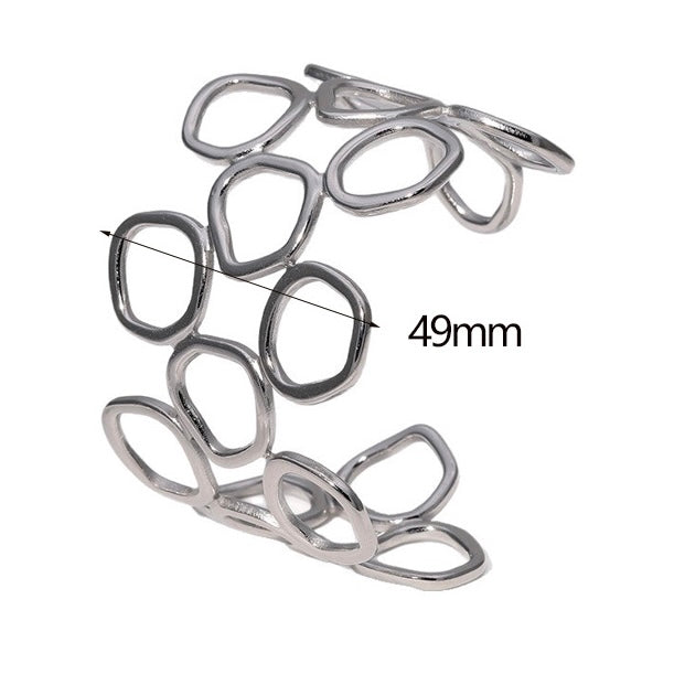 Pulsera rígida circulos plateado
