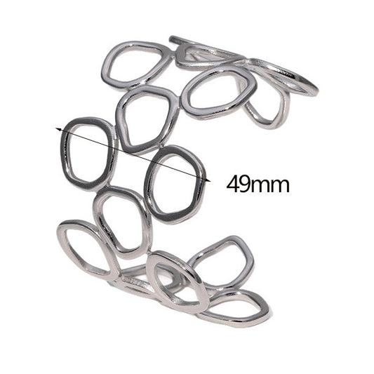 Pulsera rígida circulos plateado
