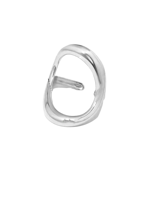 Anillo óvalo mediano plateado