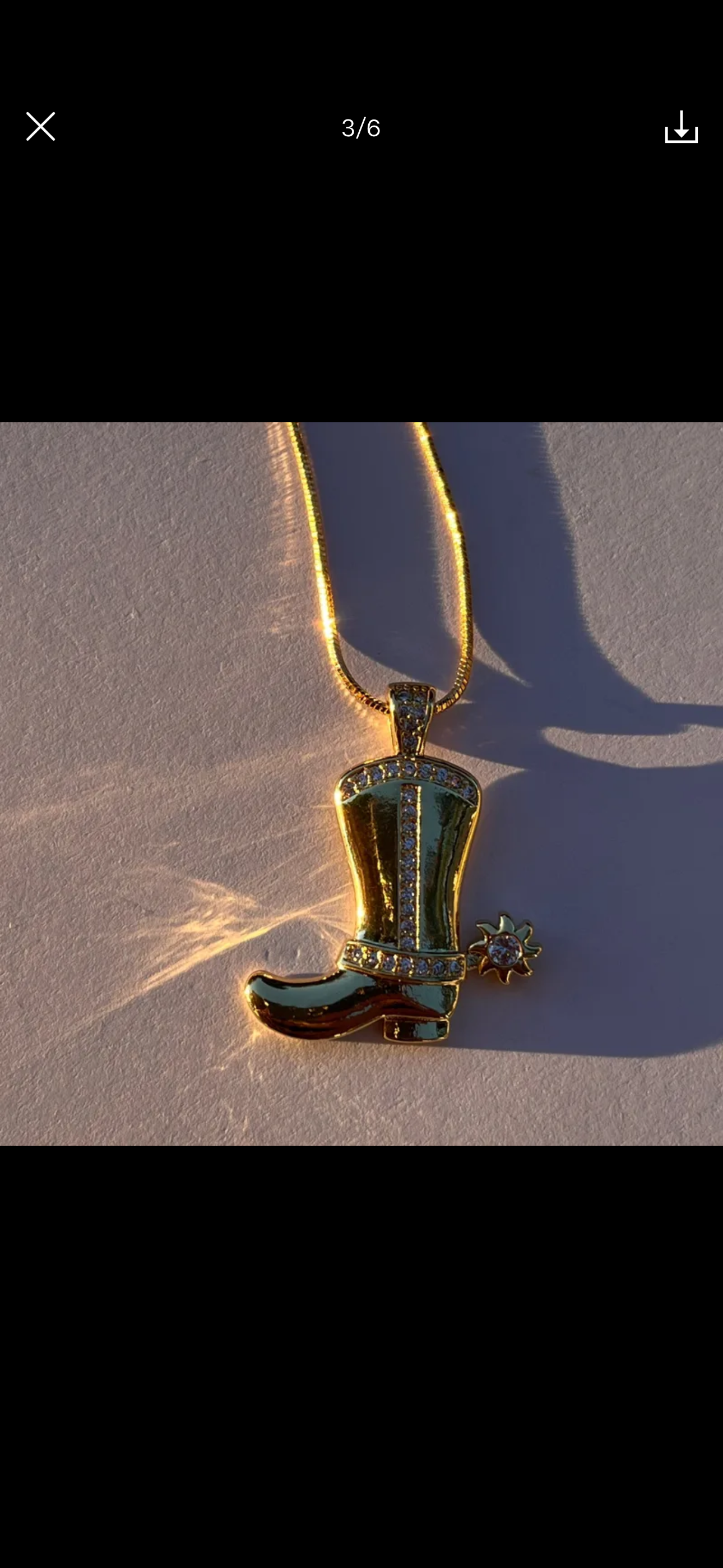 Cadena bota con diamantes