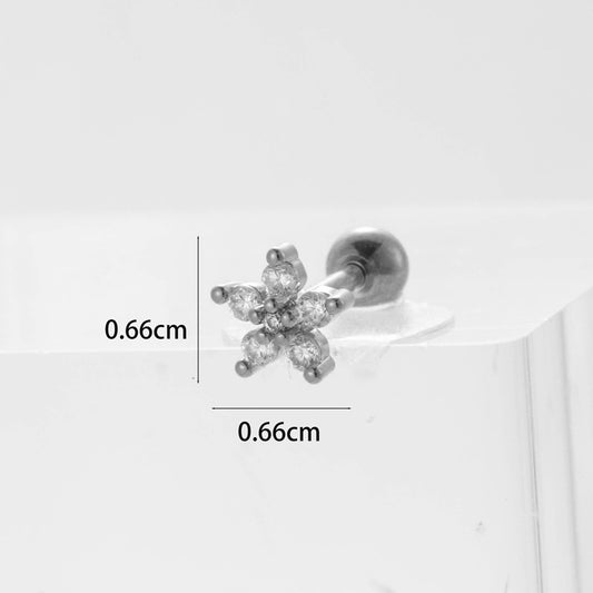 broquel flor plateado diamantes