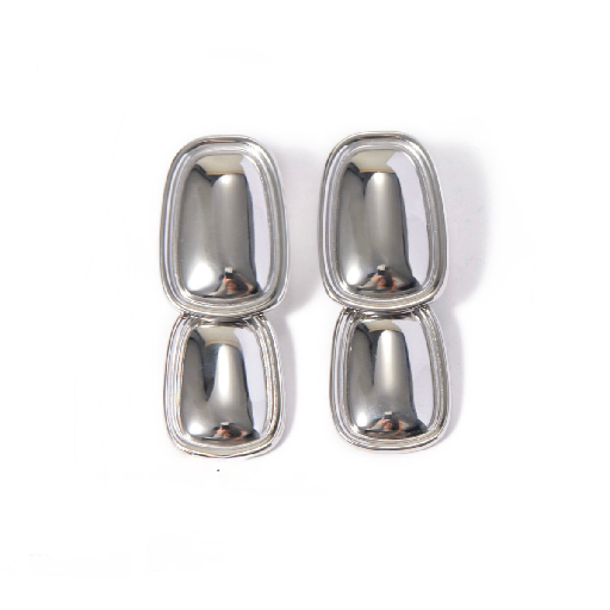 Aretes doble plateado