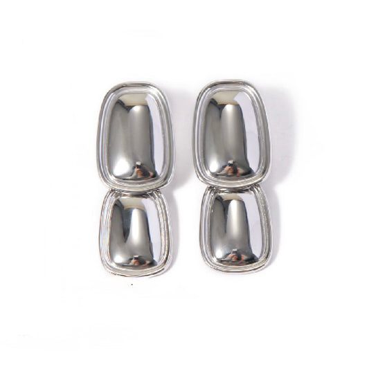 Aretes doble plateado