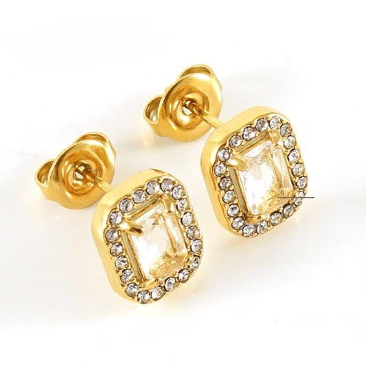 Aretes zirconia cuadrados