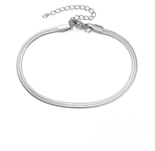 Pulsera lisa plateada