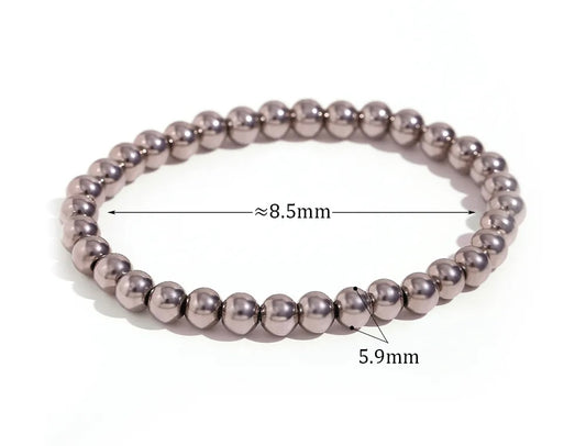 Pulsera bolitas plateada 6mm