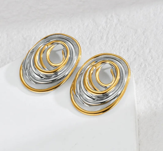 Aretes varios círculos bicolor