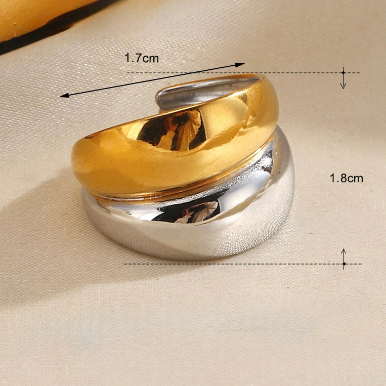 Anillo bicolor semiabierto
