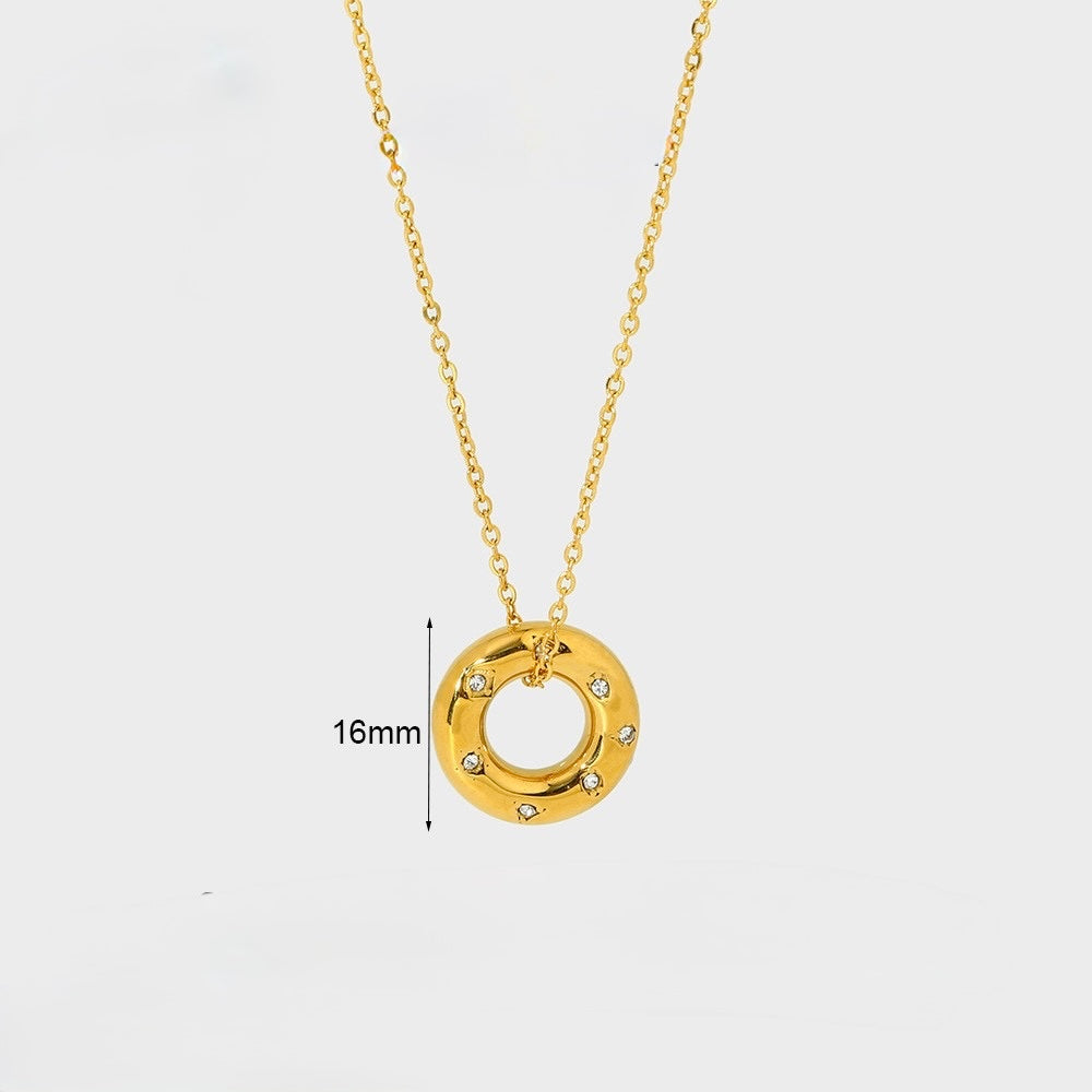 Cadena círculo con diamantes