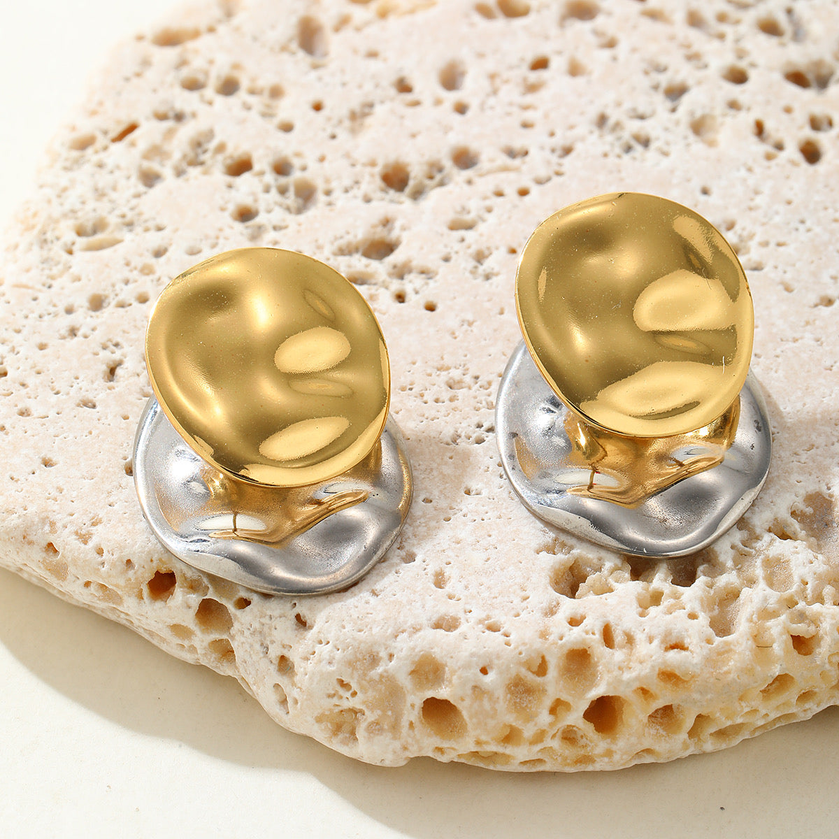 Aretes círculos bicolor