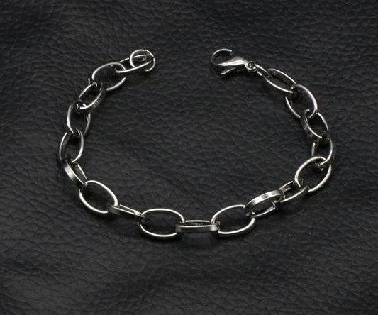 Pulsera con óvalos plateado