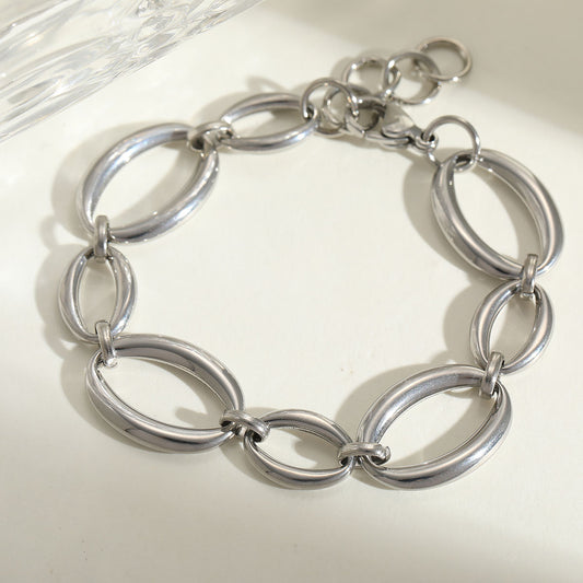 Pulsera con óvalos abierto
