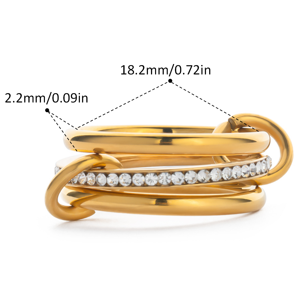 Anillo triple dorado