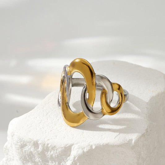 Anillo bicolor abierto