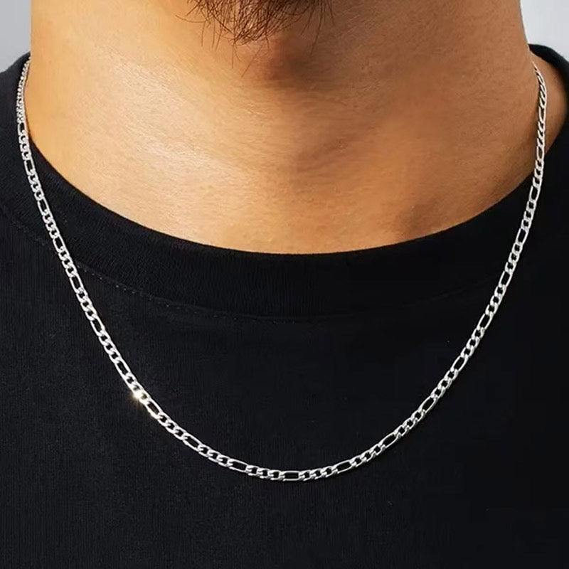 Cadena fígaro plateada