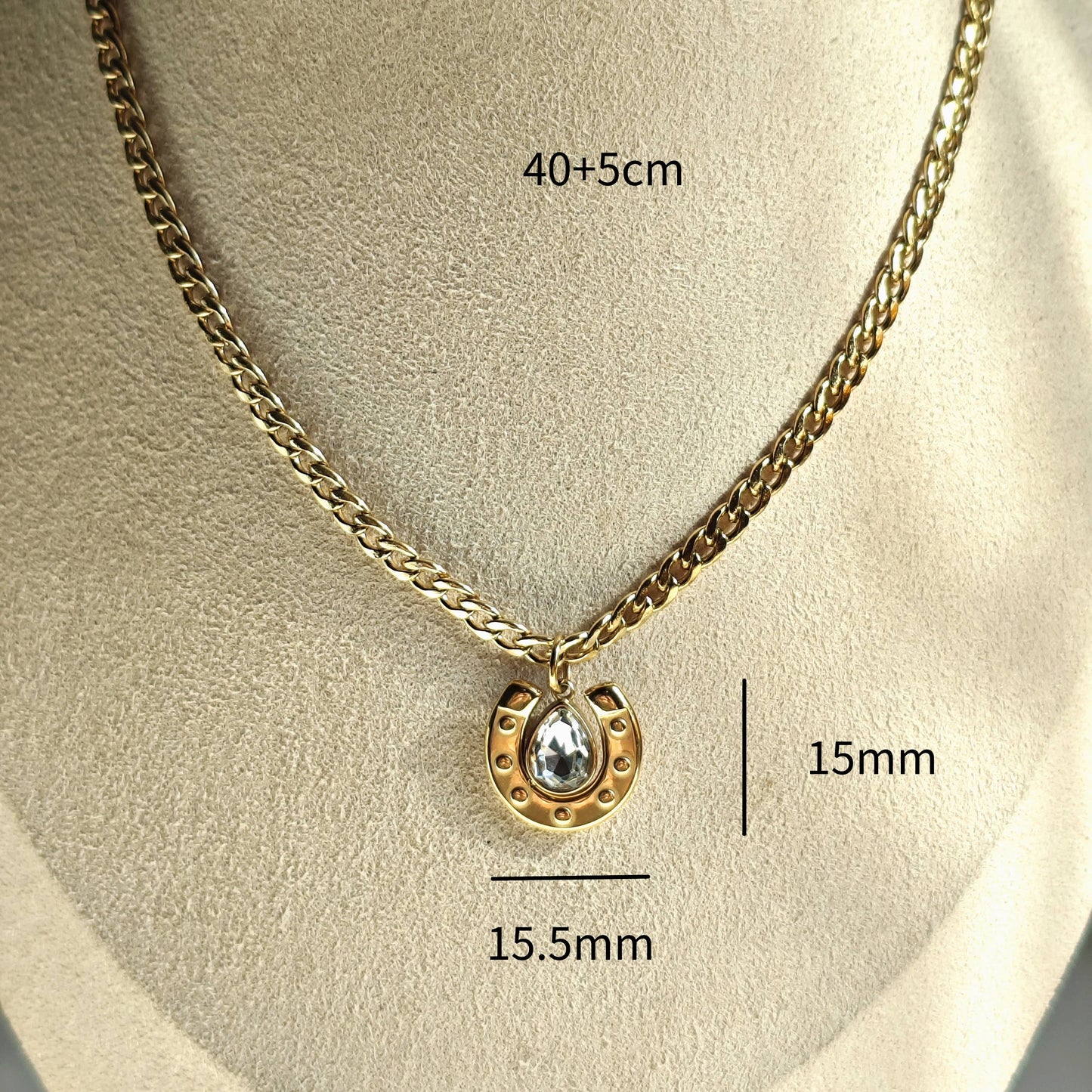 Cadena herradura zirconia