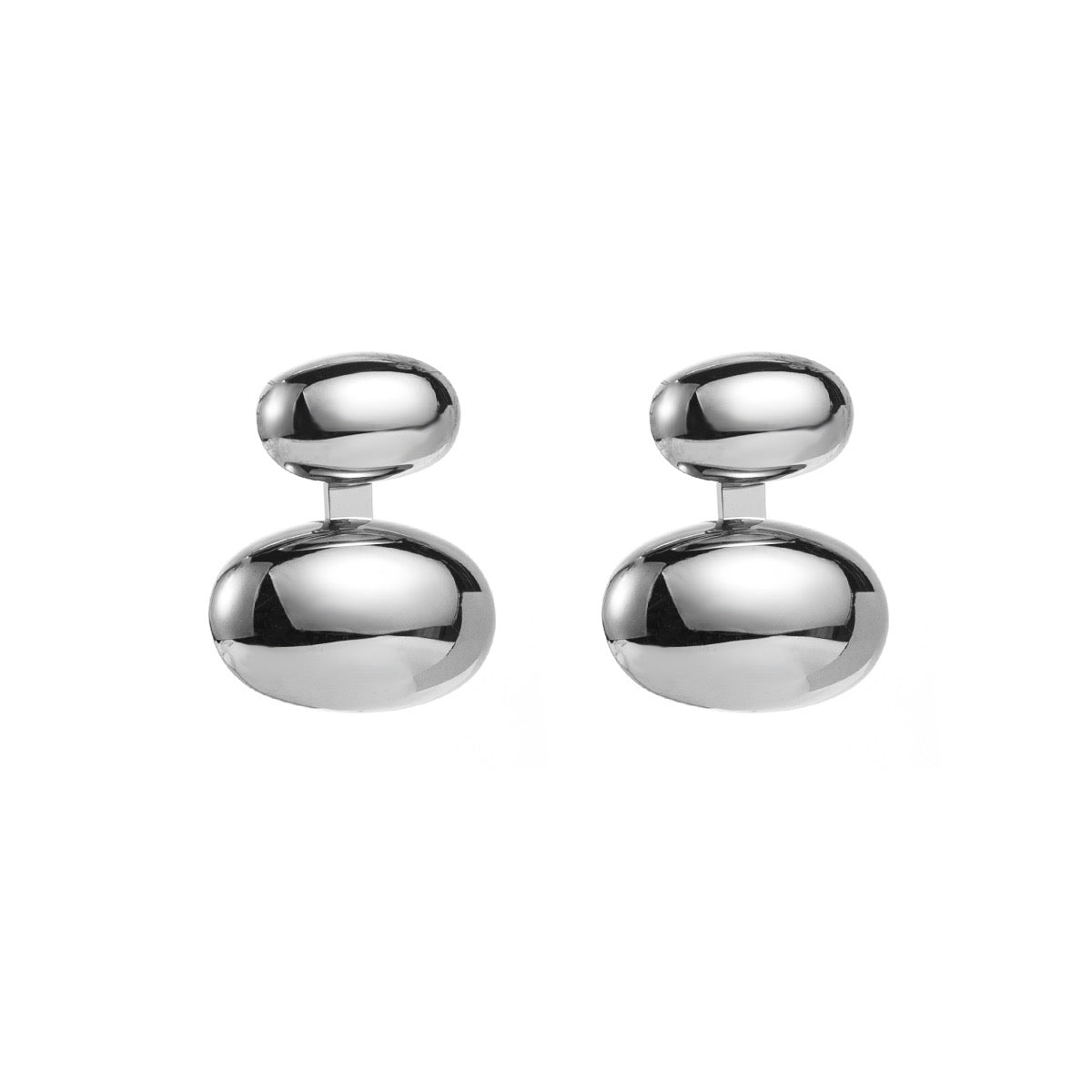 Aretes doble gota plateado