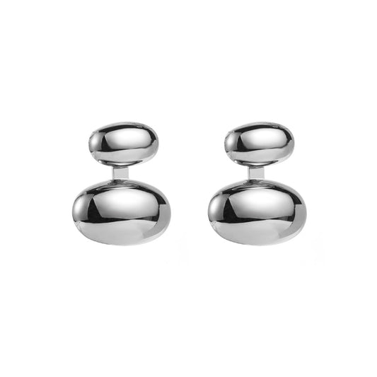 Aretes doble gota plateado