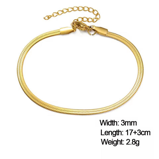 Pulsera lisa dorada