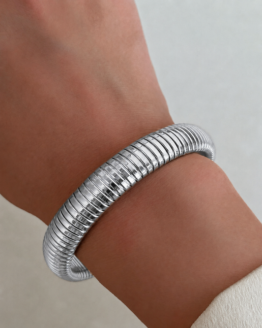 Pulsera chunky plateada