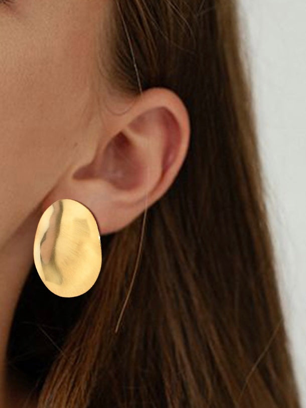 Aretes circulo liso dorado