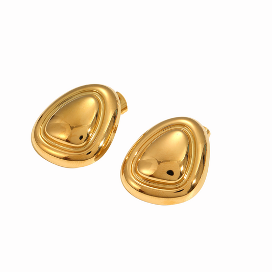 Aretes doble triangulo dorado