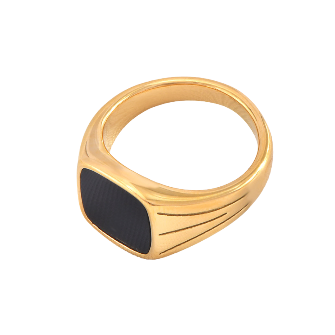 Anillo cuadro negro