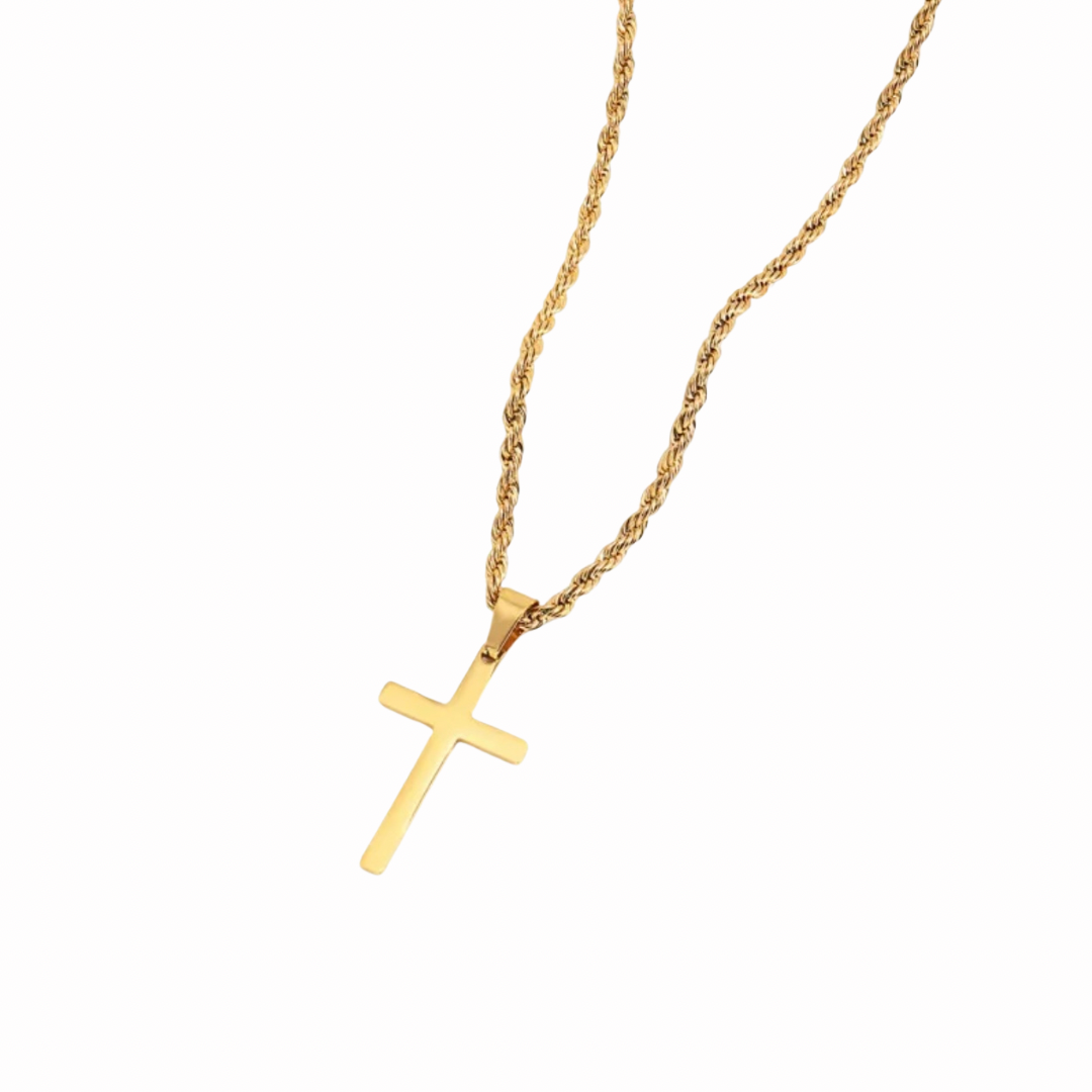 Cadena torzal cruz hombre