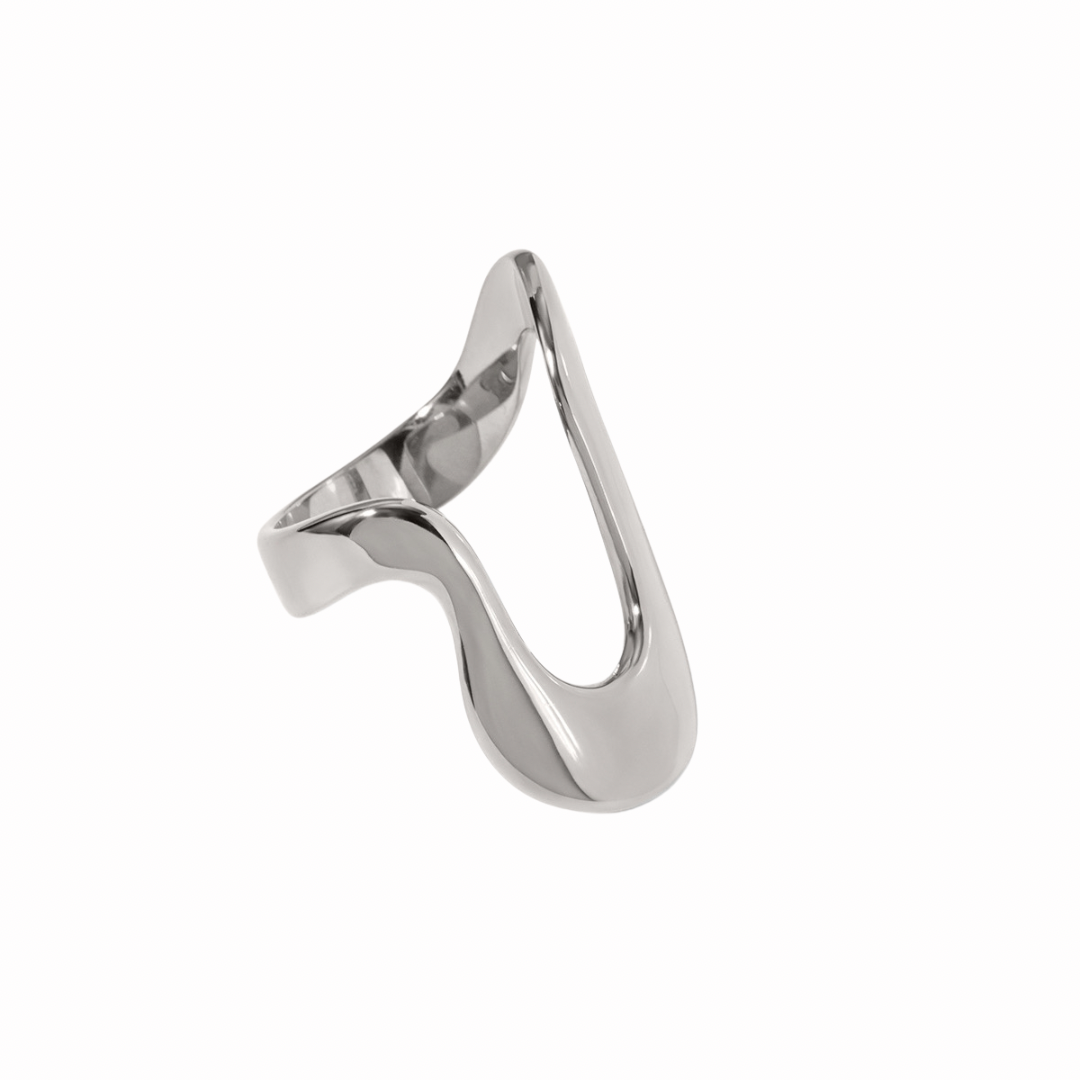 Anillo super irregular plateado