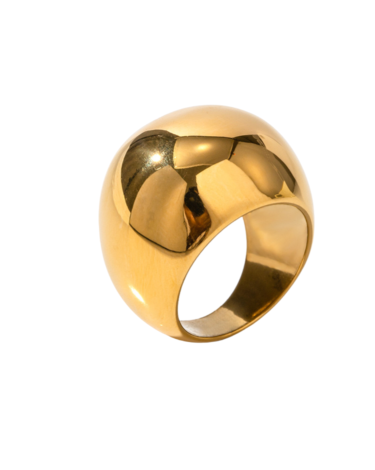 Anillo chunky circulo dorado